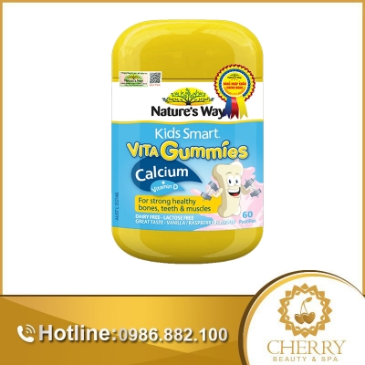 Kẹo Nature’s Way Kids Smart Vita Gummies Calcium bổ sung vitamin D và canxi cho trẻ