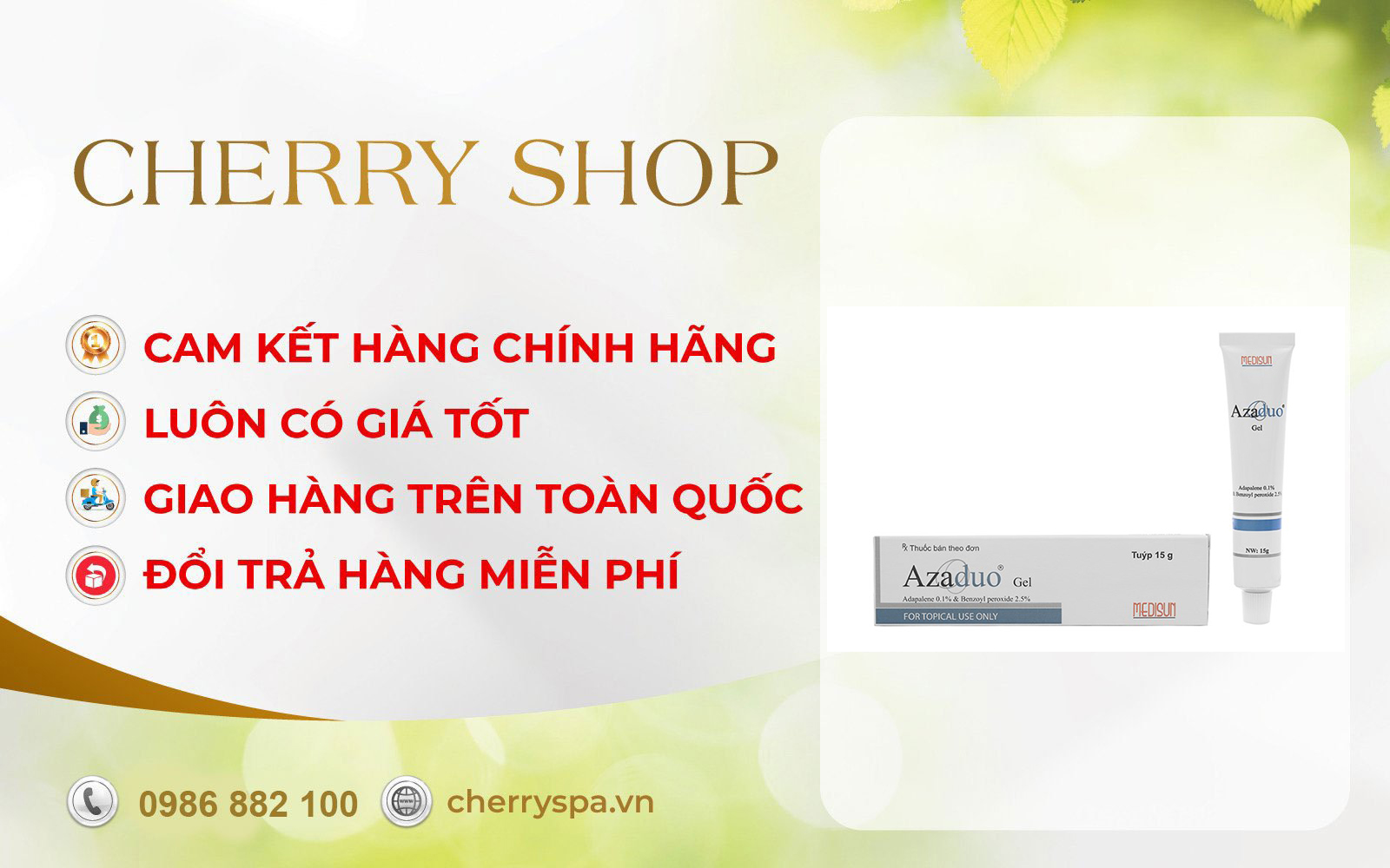 Cherry Spa hỗ trợ đổi trả sản phẩm cho khách hàng trong những trường hợp sau