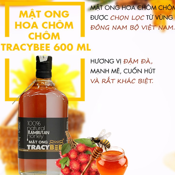 Thành Phần Mật Ong Tracybee 100% Natural Rambutan Honey 600ml: