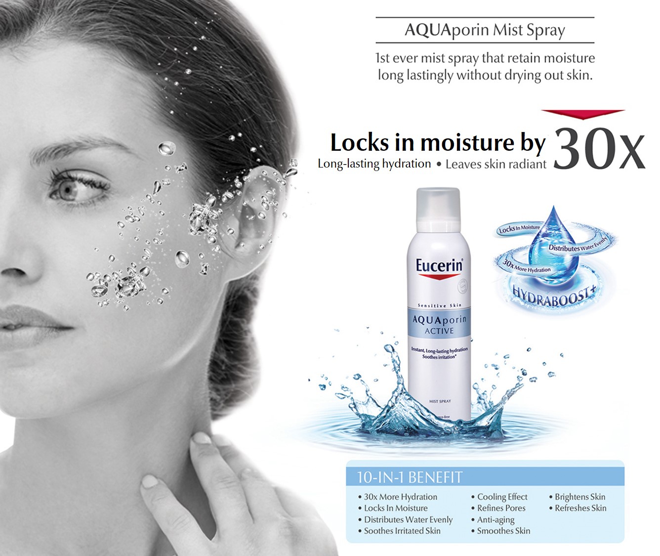 cherry spa công dụng Eucerin Aqua Porin Active Mist Spray