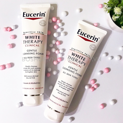 cherry spa hướng dẫn sử dụng Eucerin White Therapy Clinical Gentle Cleansing Foam