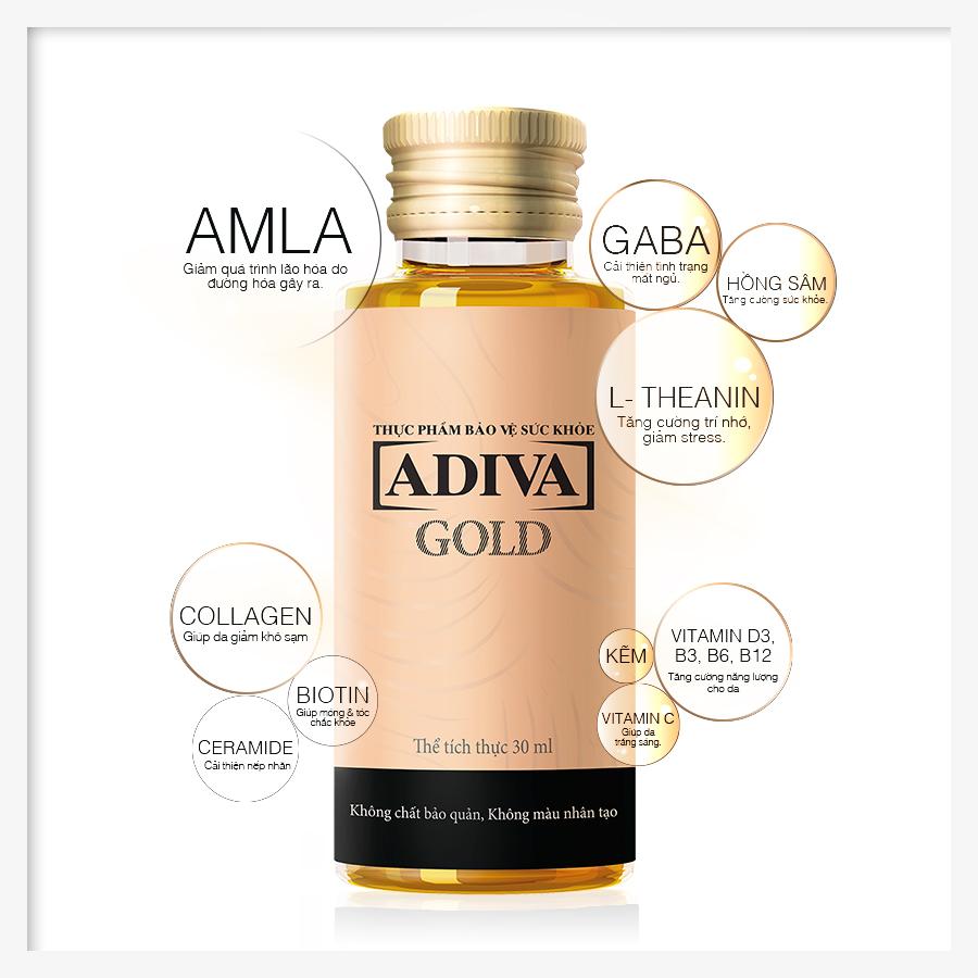 cherry spa thành phần ADIVA Collagen Gold Dạng Nước