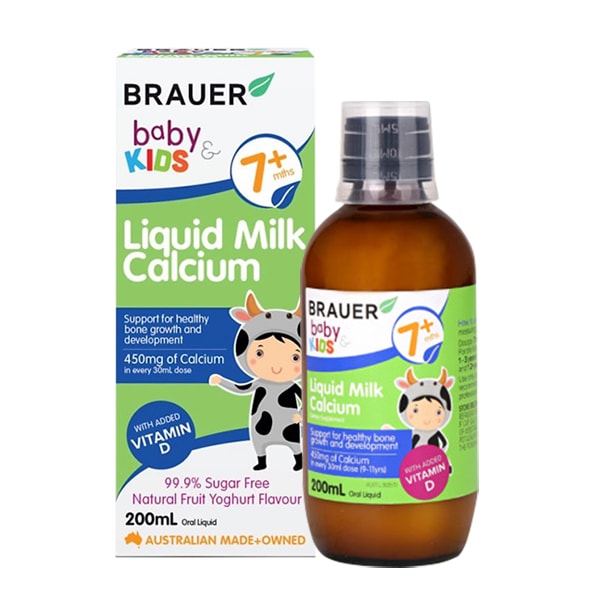 cherry spa thành phần Siro Brauer Baby & Kids Liquid Milk Calcium