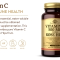 Solgar Vitamin C 500mg With Rose Hips giúp tăng cường sức đề kháng và tốt cho da