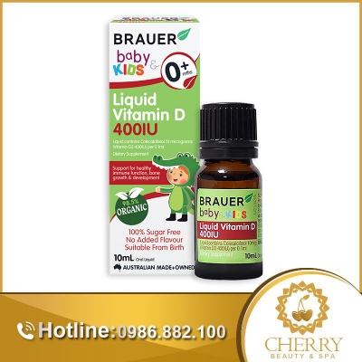 Brauer Baby & Kids Liquid Vitamin D 400IU giúp bé Phát Triển Hệ Xương và Hệ Miễn Dịch Khỏe Mạnh