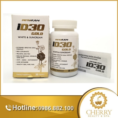 Sản phẩm iD30 Gold White And Suncream giúp da trắng sáng và chống nắng hiệu quả