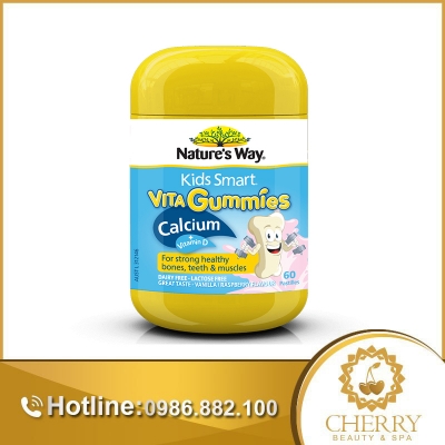 Kẹo Nature’s Way Kids Smart Vita Gummies Calcium Bổ Sung Vitamin D và Canxi Cho Trẻ Hộp 60 Viên