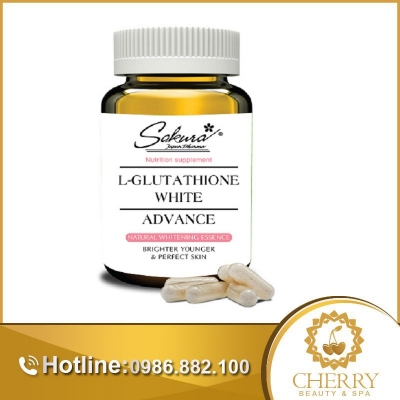 Sản phẩm Sakura L Glutathione White Advance chống nắng hiệu quả, giúp da sáng mịn và mờ thâm nám